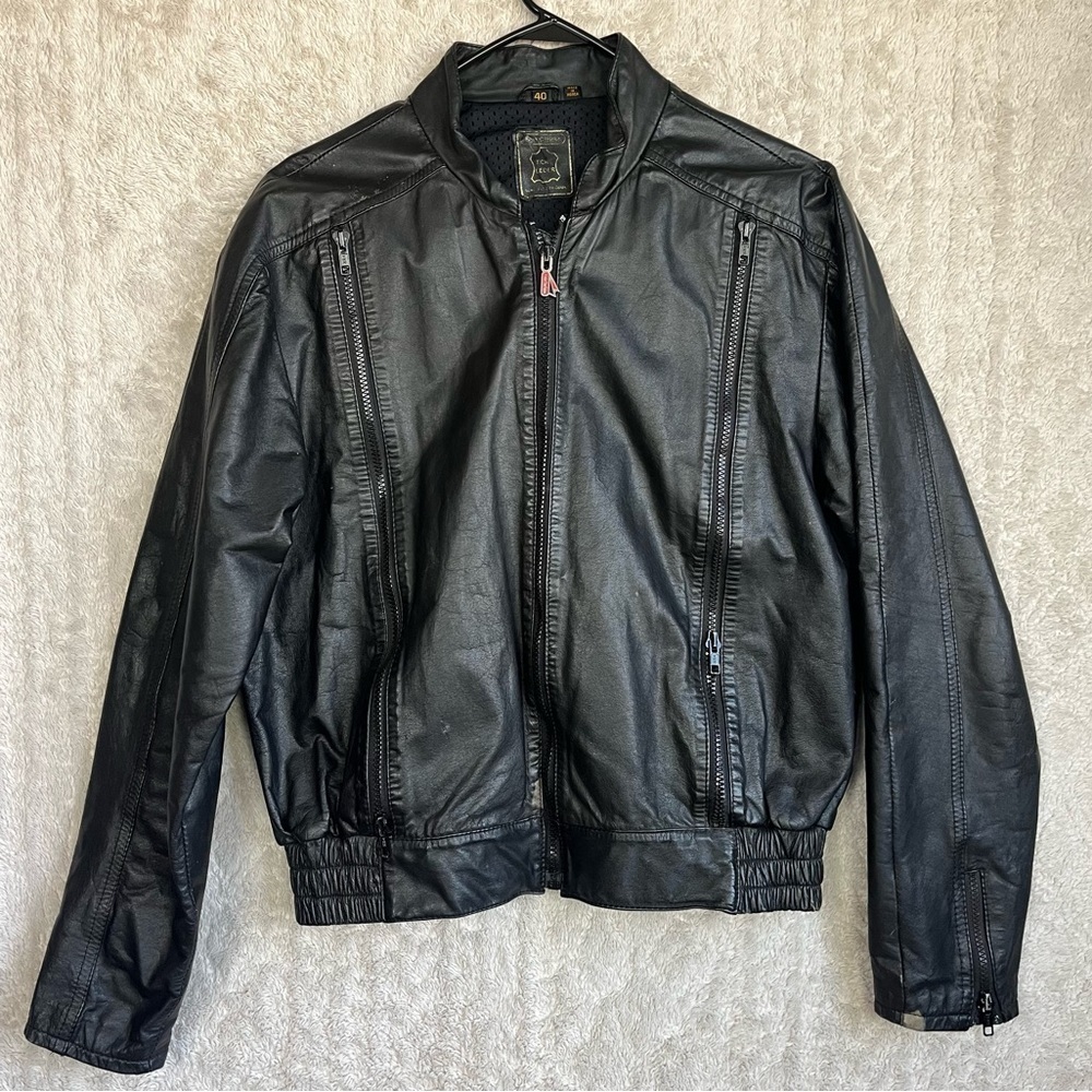 Hein Gericke Ladies Leather Biker Motorcycle Jacket Sz 40
